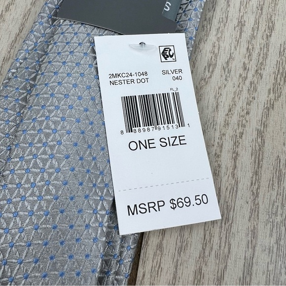 563 - Michael Kors Nester Dot Tie Silver 040 2MKC24-1048 Silk Blend $69.50 - Picture 4 of 5